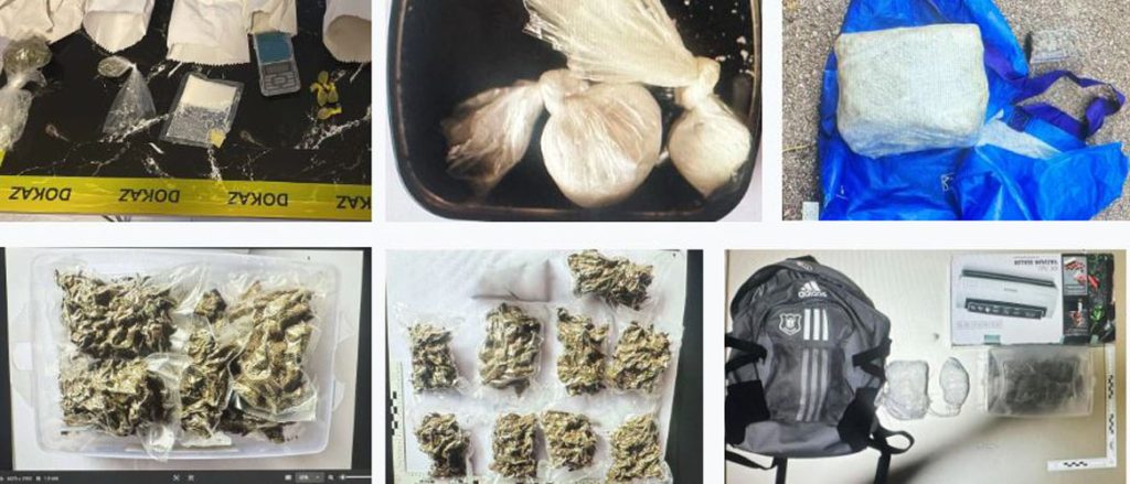 sluzbenici mup-a tk proveli akciju i izvrsili pretrese na vise lokacija nakon cega je pronadjena droga a uhapsene su 4 osobe